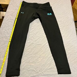 Under Armour Black Leggings with Blue Logo